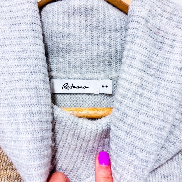 REITMANS – Grey & brown colorblock turtleneck knit sweater | Cozy | Medium * - Picture 9 of 9